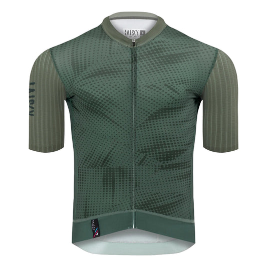Baisky Men’s Short Sleeve Cycling Jersey – Abstract Green - Small