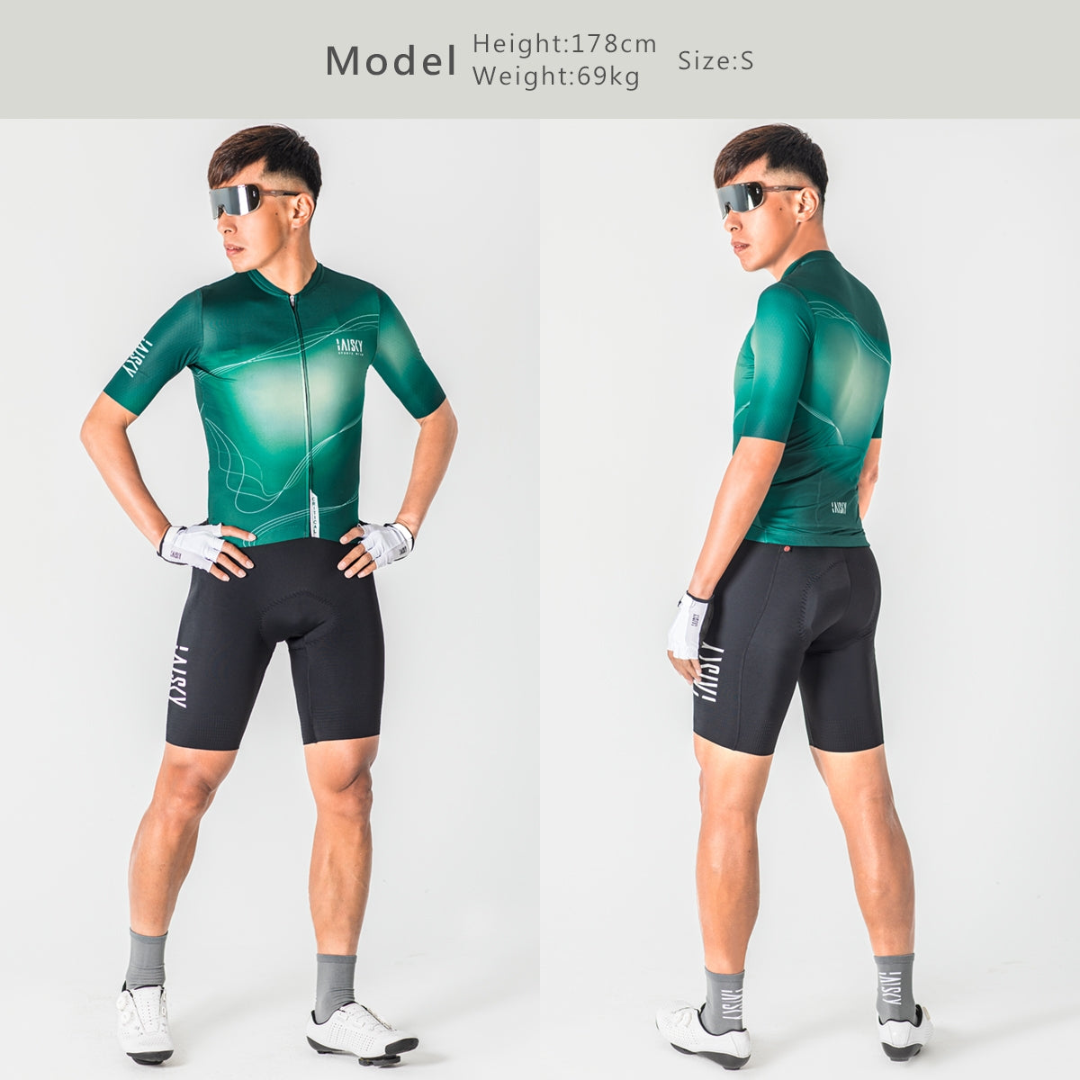 Baisky Men's Cycling Short Jersey | Critical Point Green