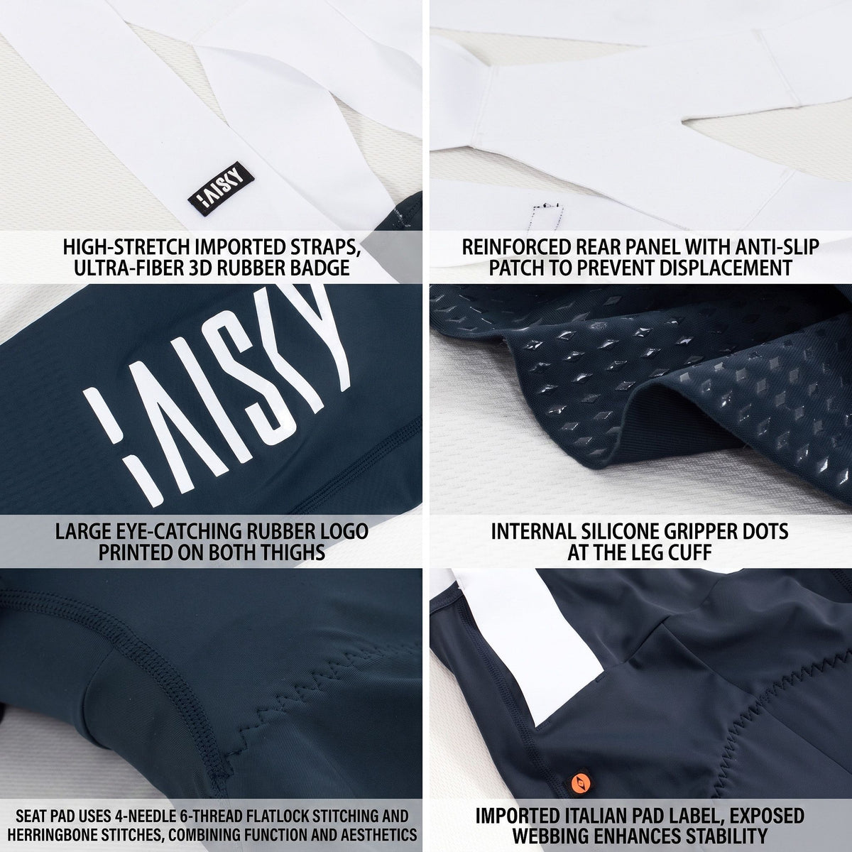 Baisky Men’s Cycling Bibs - Acceleration III - Dark Blue - Extra Small