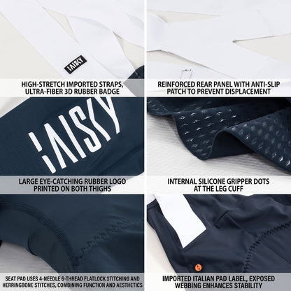 Baisky Men’s Cycling Bibs - Acceleration III - Dark Blue - Extra Small