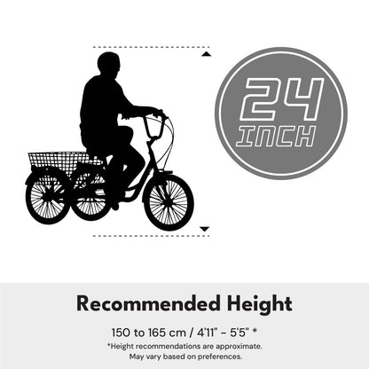 Mogoo Hauler Single Speed Adult Tricycle - 24 Inch
