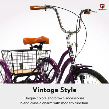 Mogoo Hauler Single Speed Adult Tricycle - 24 Inch