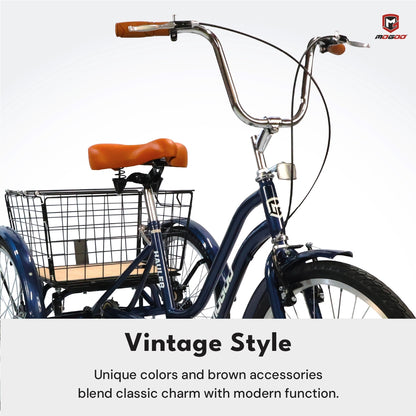 Mogoo Hauler Single Speed Adult Tricycle - 24 Inch