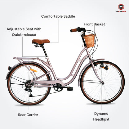 Mogoo Florida Vintage Shimano 6-Speed City Bike