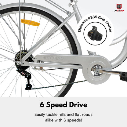 Mogoo Brooklyn 6 Speed City Bike - 26 Inches