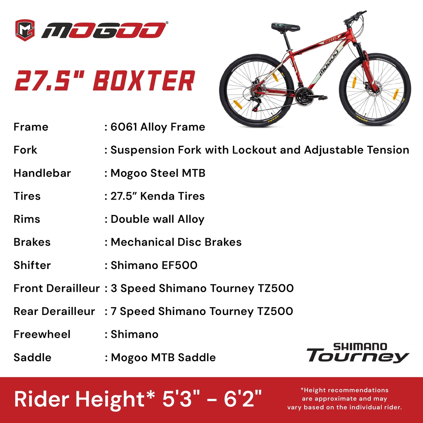 Mogoo Boxter Mountain Bike - 27.5 Inches