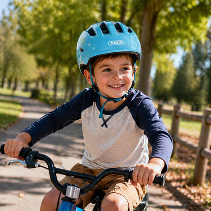 Abus Smiley 3.0 LED Kids Helmet - Blue Croco