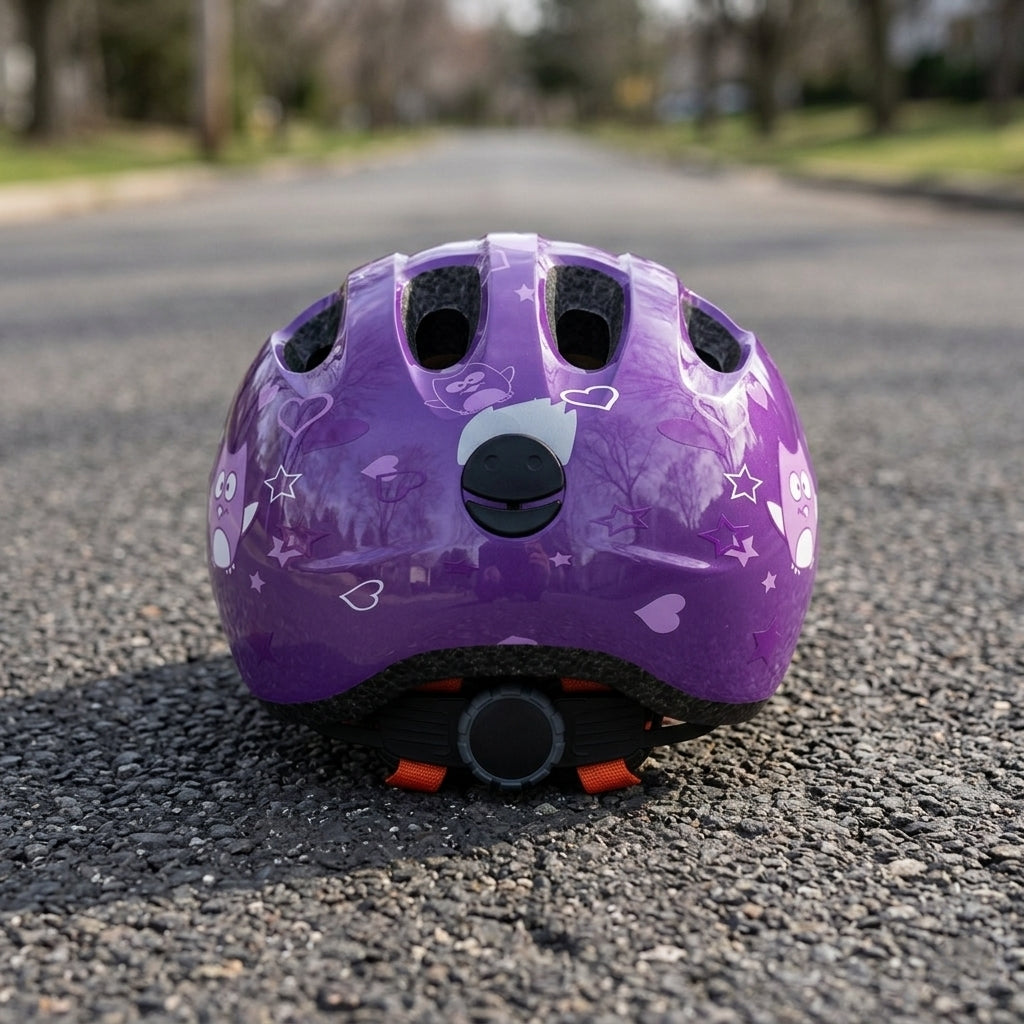 Abus Smiley 2.0 Kids Helmet - Purple Star Design