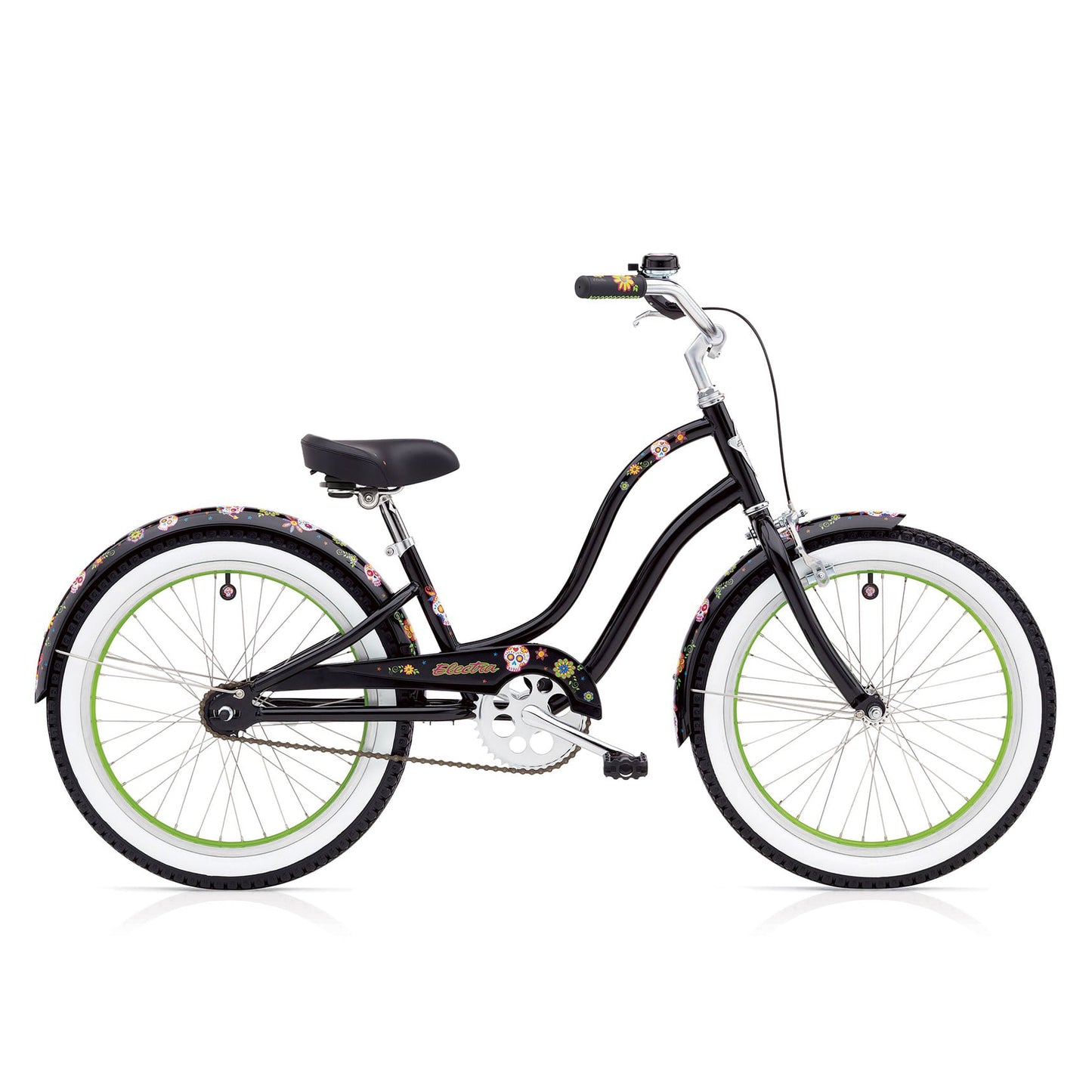 Electra Sugar Skulls 1 Girls 20-Inch Kids Bike - Black