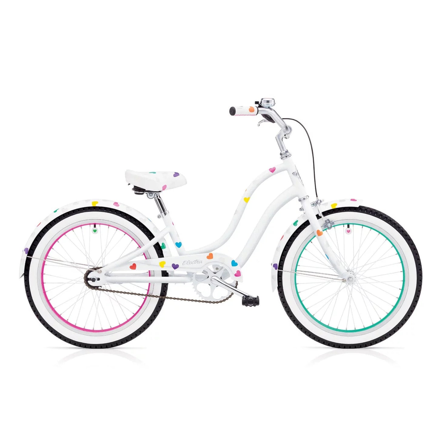 Electra Heartchya Girls 3i 20-Inch Kids Bike - White