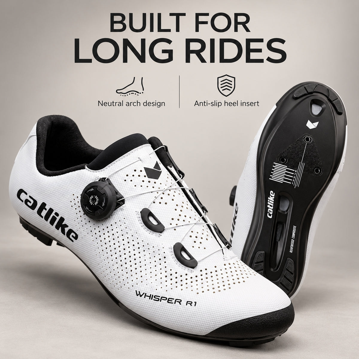 Catlike Whisper R1 Road Cycling Shoes - White | EU 39