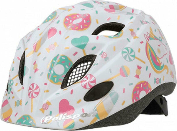 Polisport Lolipops – Casque Enfant XS 46-53 Cm, Léger 230g, Moustiquaire, Réfléchissant – Vélo/tricycle