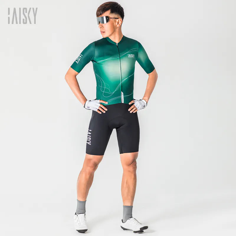 Baisky Men's Cycling Short Jersey | Critical Point Green
