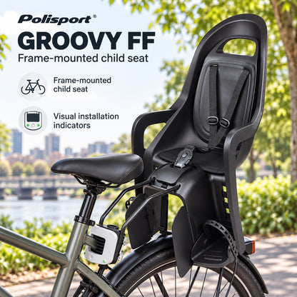 Polisport Groovy FF Frame Mounted Bicycle Child Seat - Black