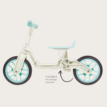 Polisport Balance Bike – Cream & Mint | Foldable Lightweight Ride for Young Explorers