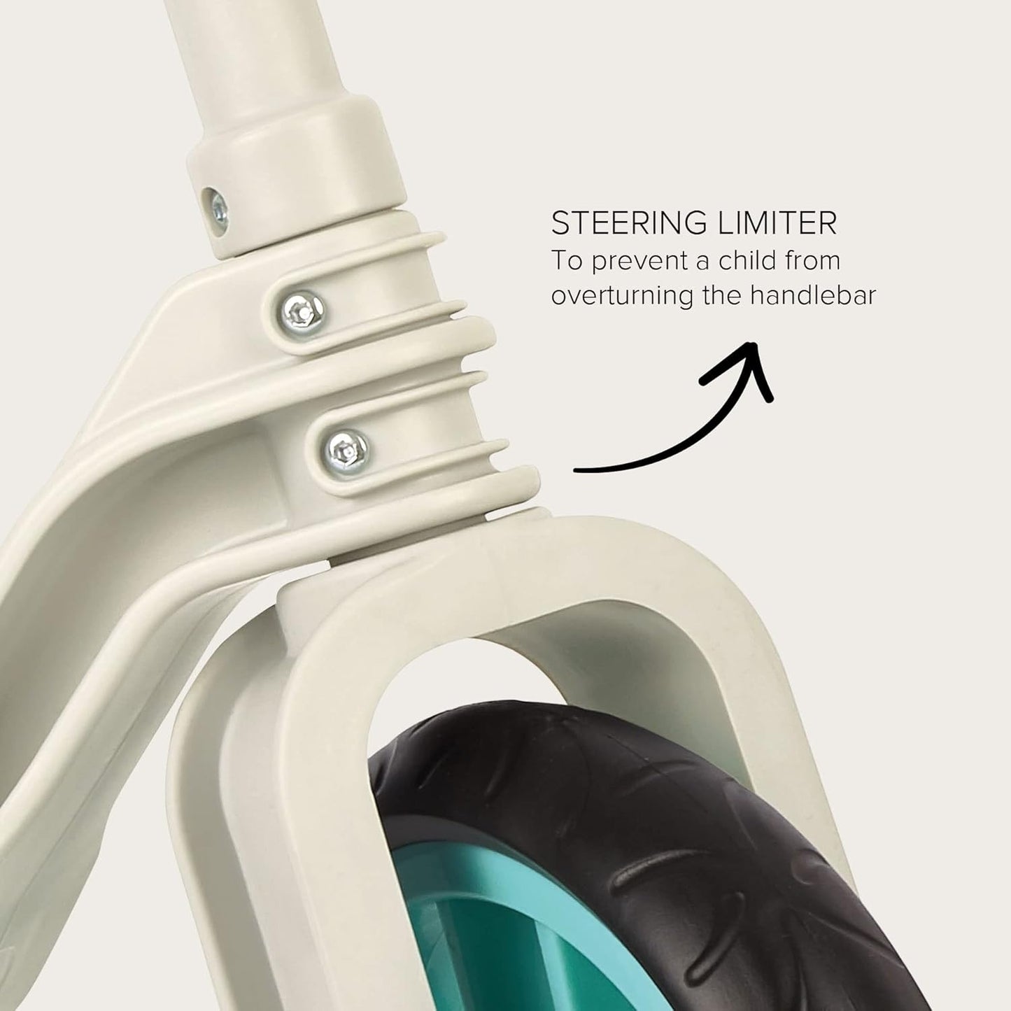 Polisport Balance Bike – Cream & Mint | Foldable Lightweight Ride for Young Explorers