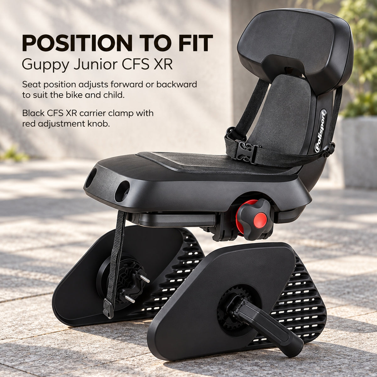 Polisport Guppy Junior CFS XR Rear Bicycle Seat - Black