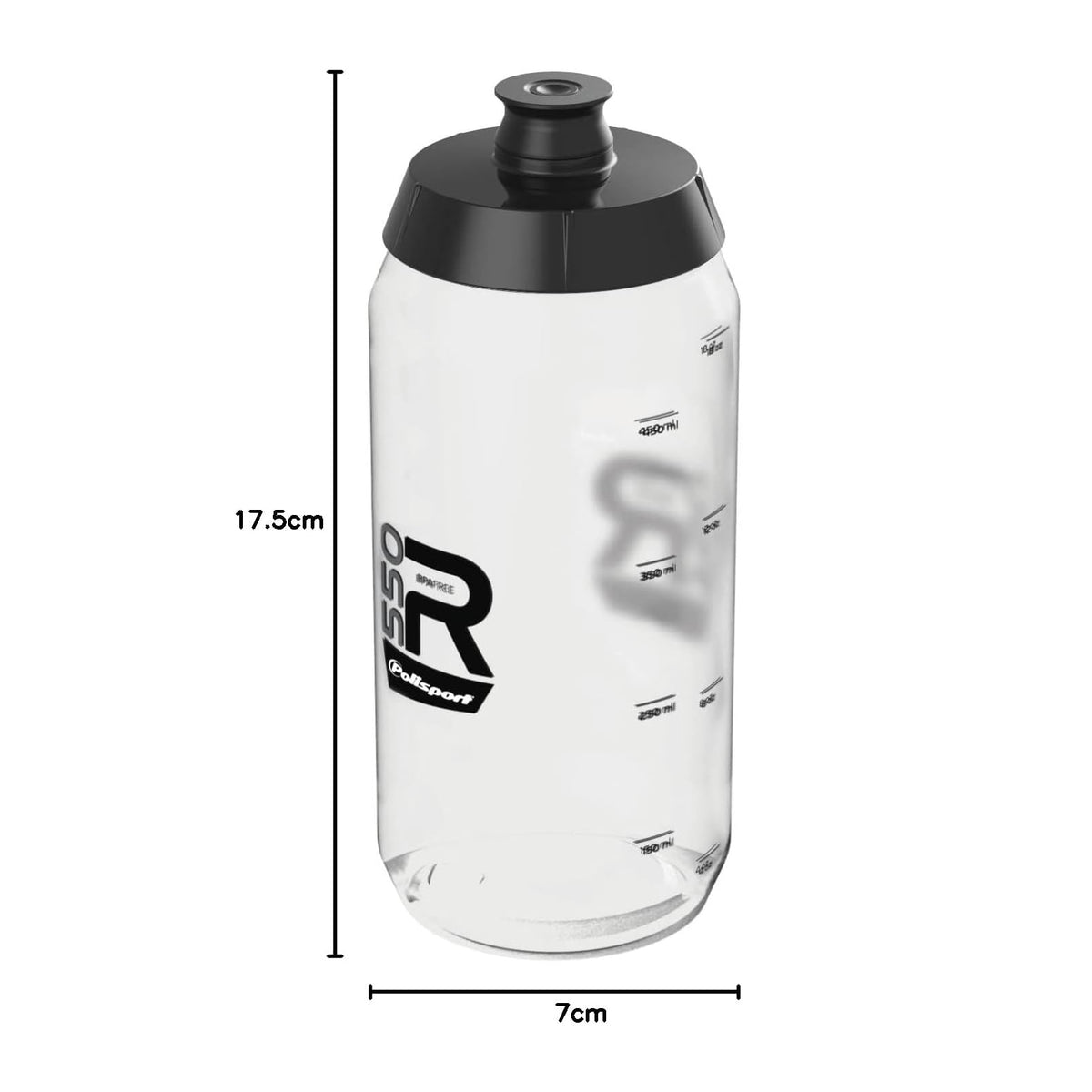 Polisport R550 Screw Cap Sports Water Bottle - Black | 550ml