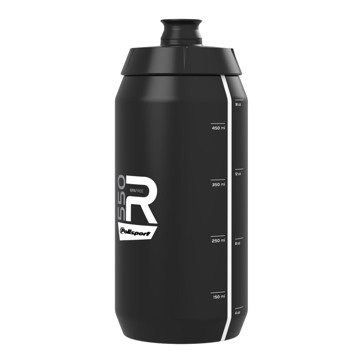 Polisport R550 Screw Cap Sports Water Bottle - Black | 550ml