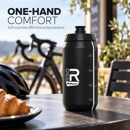 Polisport R550 Screw Cap Sports Water Bottle - Black | 550ml
