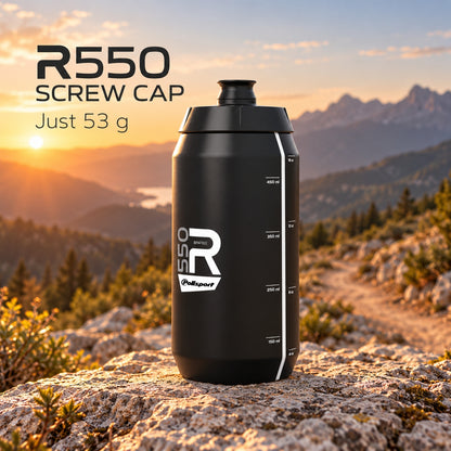 Polisport R550 Screw Cap Sports Water Bottle - Black | 550ml