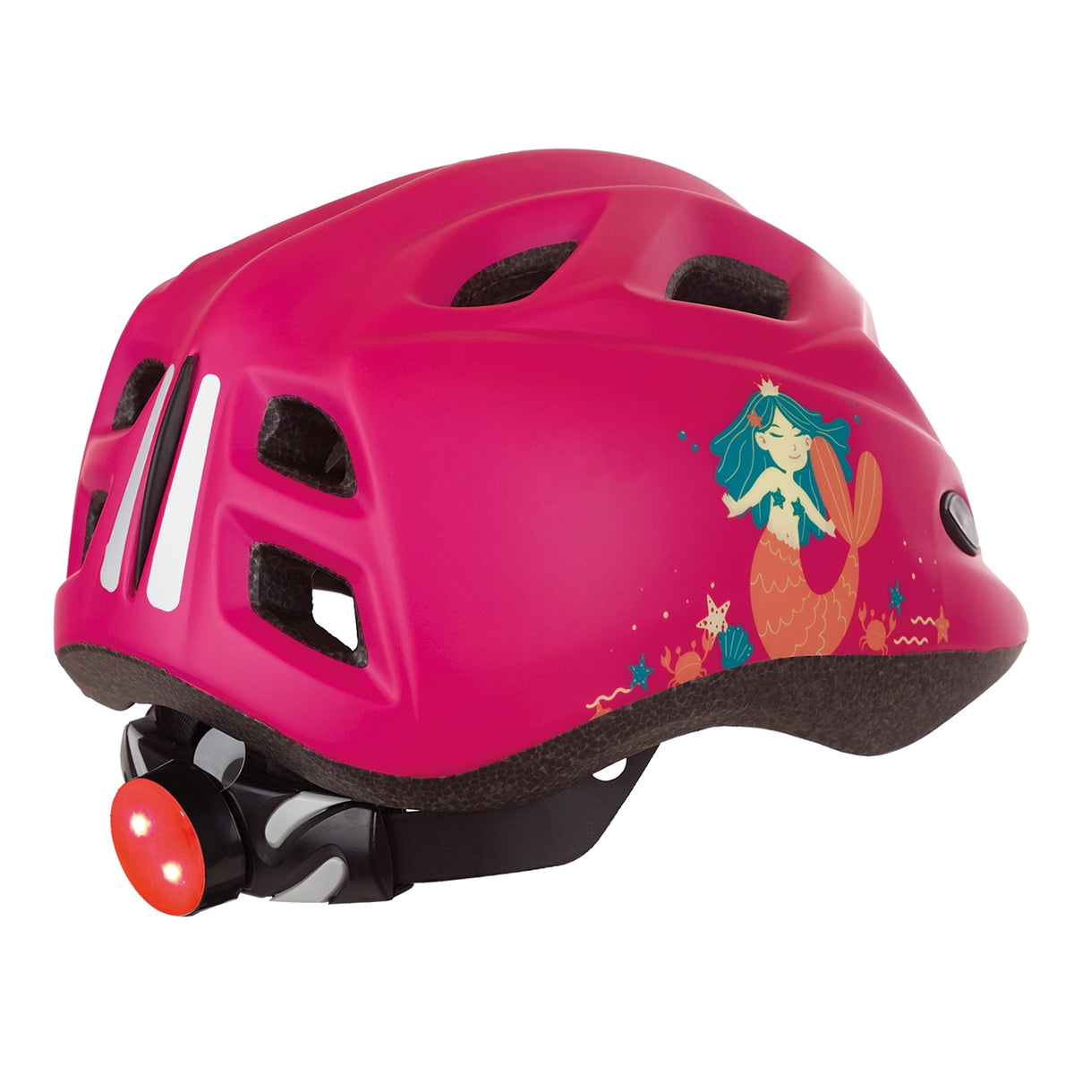 Polisport Kids Premium Bicycle Helmet with LED Light - Pink | Extra Small (48 - 52 cm)