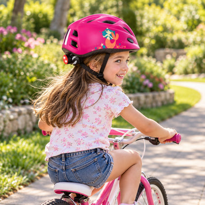 Polisport Kids Premium Bicycle Helmet with LED Light - Pink | Extra Small (48 - 52 cm)