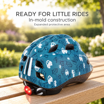 Polisport Kids Premium Bicycle Helmet with LED Light - Pink | Extra Small (48 - 52 cm)