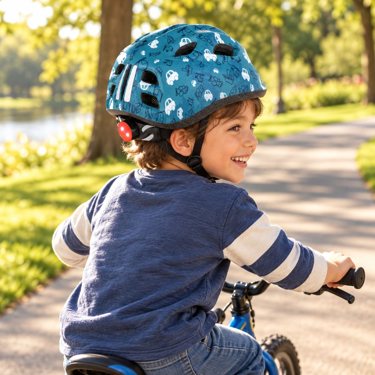 Polisport Kids Premium Bicycle Helmet with LED Light - Pink | Extra Small (48 - 52 cm)