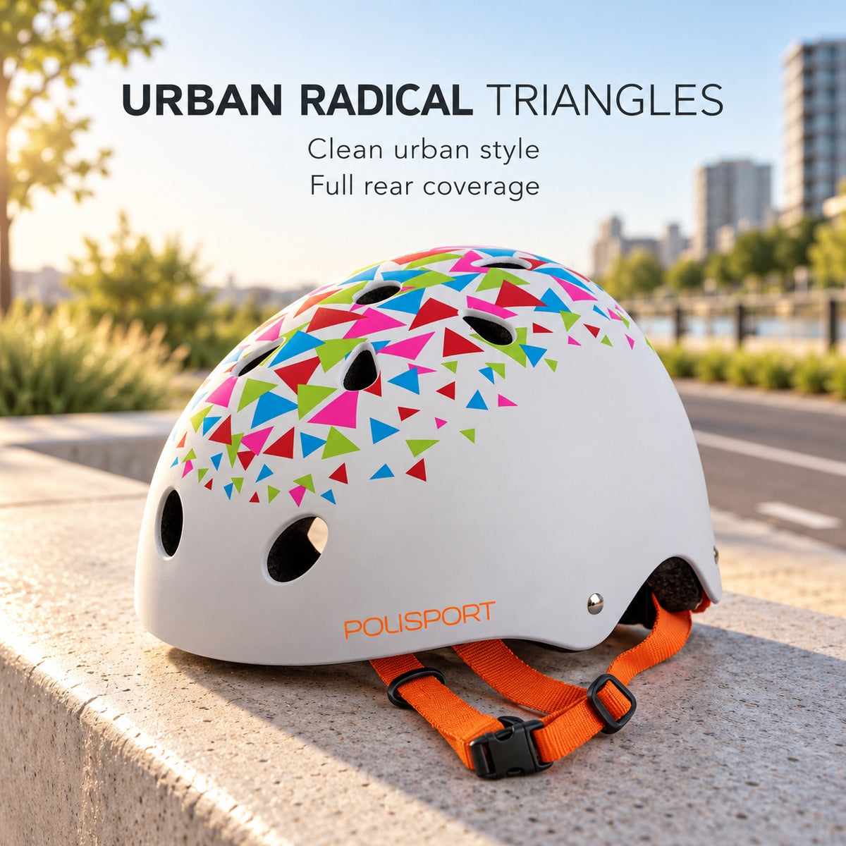 Polisport Urban Radical Kids Cycling Helmet - Black Green | Small (53 - 55 cm)