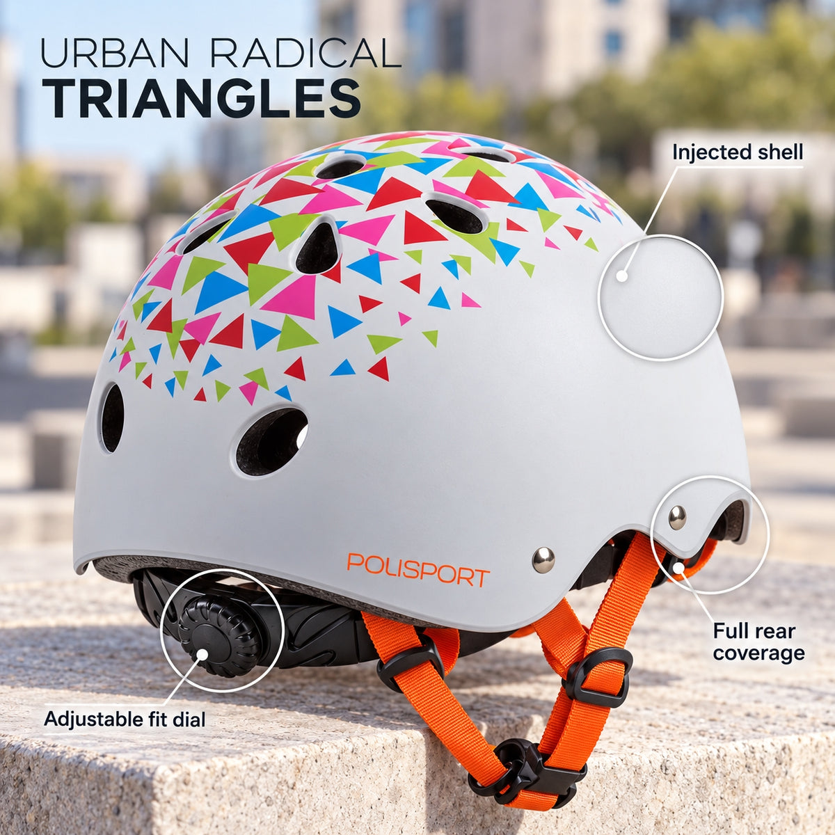 Polisport Urban Radical Kids Cycling Helmet - Black Green | Small (53 - 55 cm)