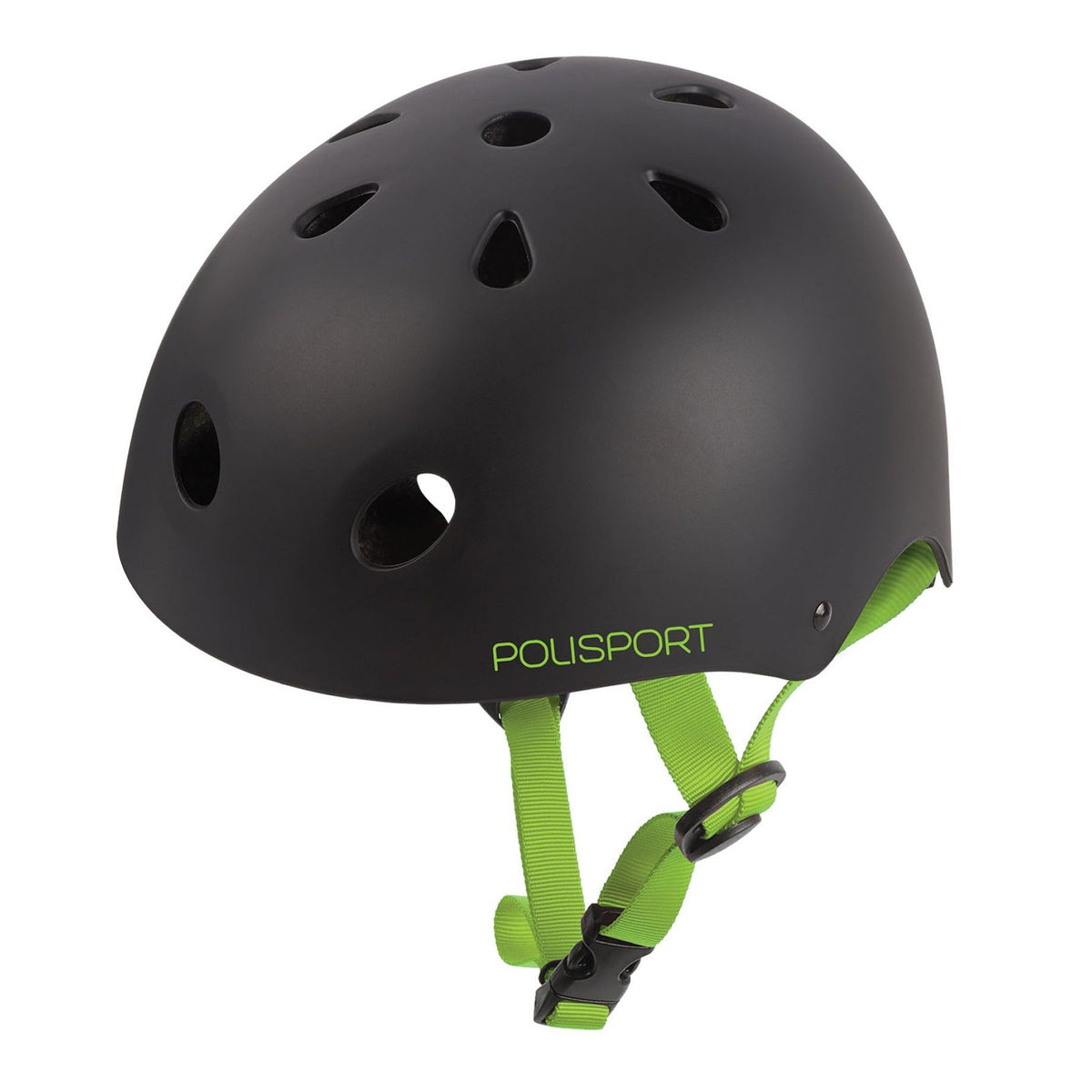 Polisport Urban Radical Kids Cycling Helmet - Black Green | Small (53 - 55 cm)