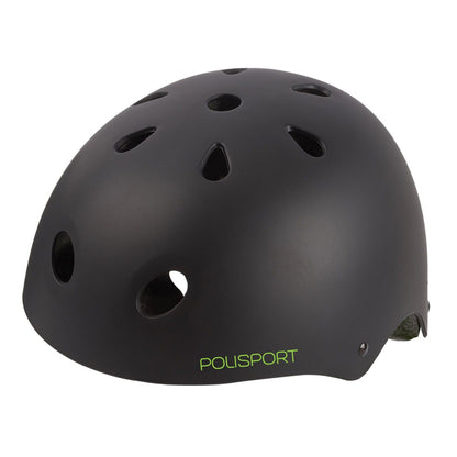 Polisport Urban Radical Kids Cycling Helmet - Black Green | Small (53 - 55 cm)