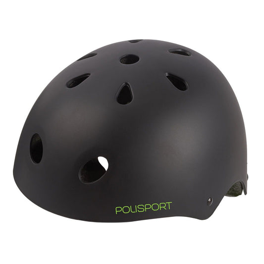 Polisport Urban Radical Kids Cycling Helmet - Black Green | Small (53 - 55 cm)