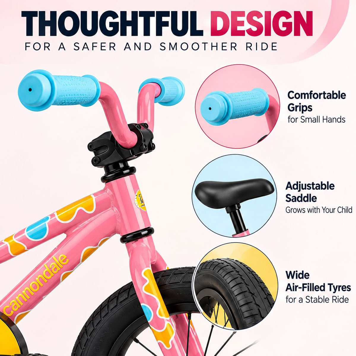 Cannondale Trail  Kids Bike with Training Wheels - Pink  | 12- Inches