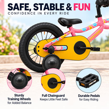 Cannondale Trail  Kids Bike with Training Wheels - Pink  | 12- Inches
