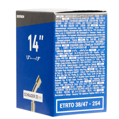 Decathlon  14" Inner Tube Section 1.5 to 1.9 - Bent Schrader Valve