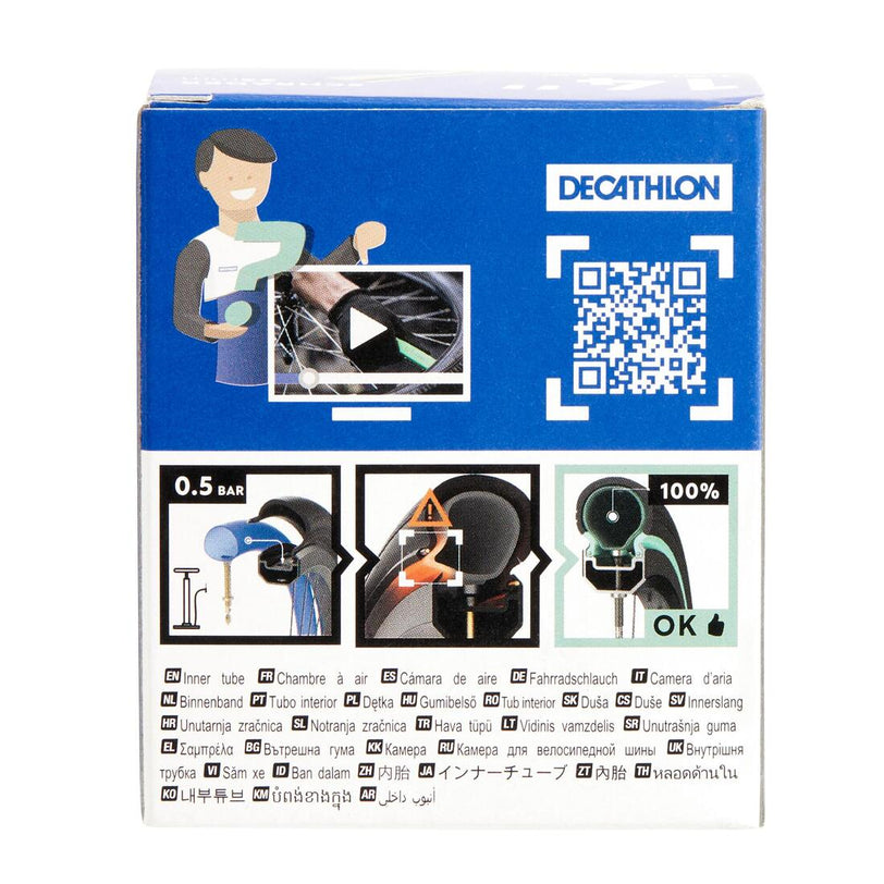 Decathlon  14" Inner Tube Section 1.5 to 1.9 - Bent Schrader Valve