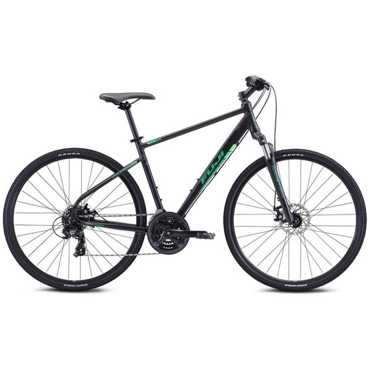 Fuji Traverse 1.7 Hybrid Bike | Satin Black/Green