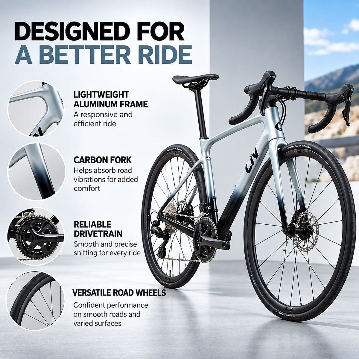 GIANT Liv Avail Advanced 3 Shimano Tiagra Road Bike - Cryo Silver | Double XS