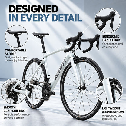 GIANT Contend 1 Shimano Sora Road Bike - Icicle White | Medium