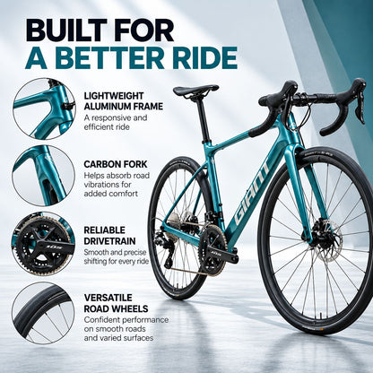 GIANT Defy Advanced 2 Shimano 105 Road Bike - Tidal Green | Extra Small