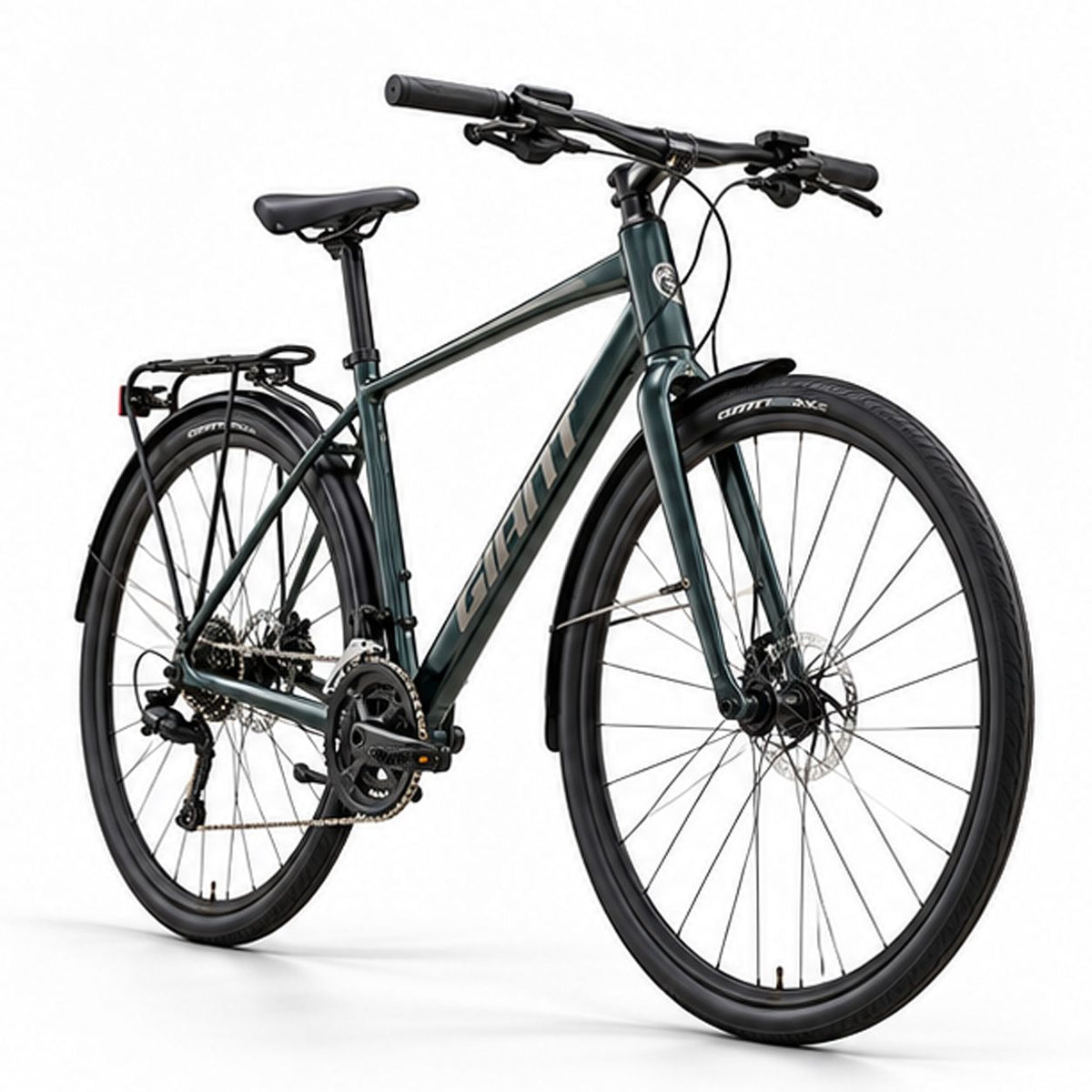 GIANT Escape City Disc 2 Hybrid Bike - Asphalt Green | Small