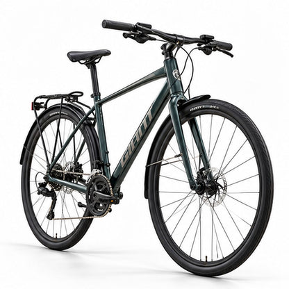 GIANT Escape City Disc 2 Hybrid Bike - Asphalt Green | Small