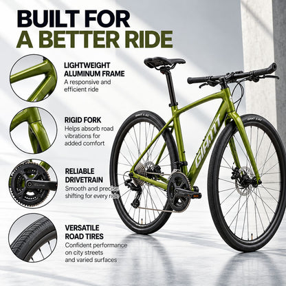 GIANT Escape Disc 2 Hybrid Bike - Dried Matcha | Extra Small