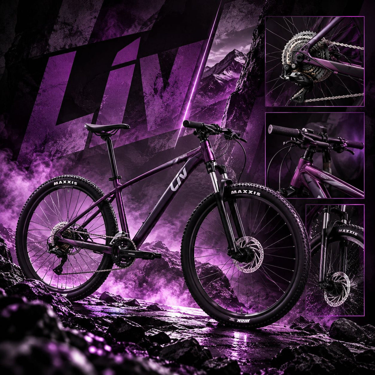 GIANT Liv Tempt 3 Women’s Lightweight Mountain Bike 27.5 Inches - Tyrian Purple | Small