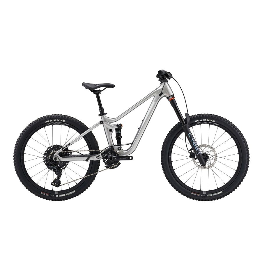 GIANT Faith 24 Full Suspension Kids Mountain Bike - Raw Aluminum