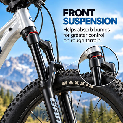 GIANT Faith 24 Full Suspension Kids Mountain Bike - Raw Aluminum