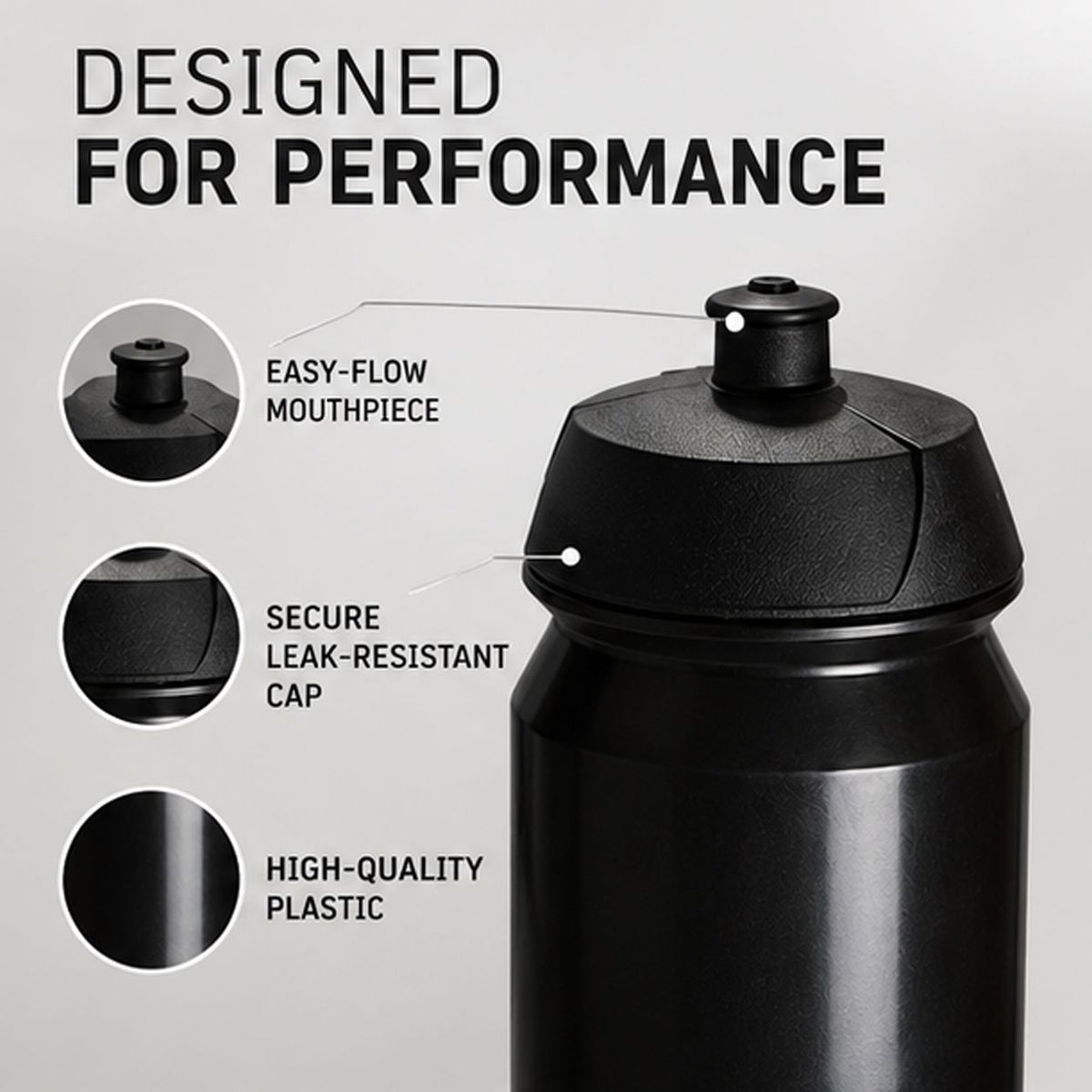 GARMIN Tacx Shiva Lightweight Cycling Water Bottle - Black | 500 ml