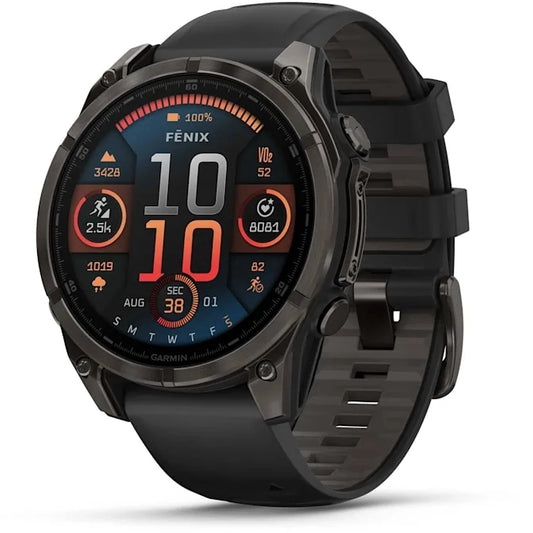 GARMIN Fenix® 8 AMOLED Multisport Smartwatch | Sapphire Carbon Gray DLC Titanium |47 mm